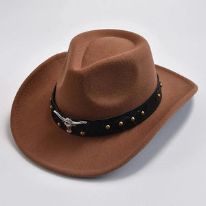 Elegant cowboyhatt i filt Brun / One Size