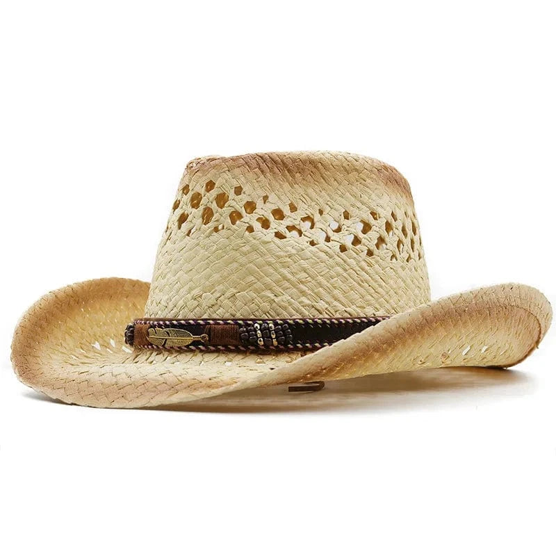 Elegant Cowboyhatt i Halm Beige / One Size