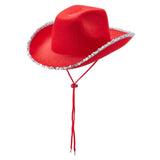 Filt cowboyhatt med glitterkant