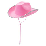 Filt cowboyhatt med glitterkant