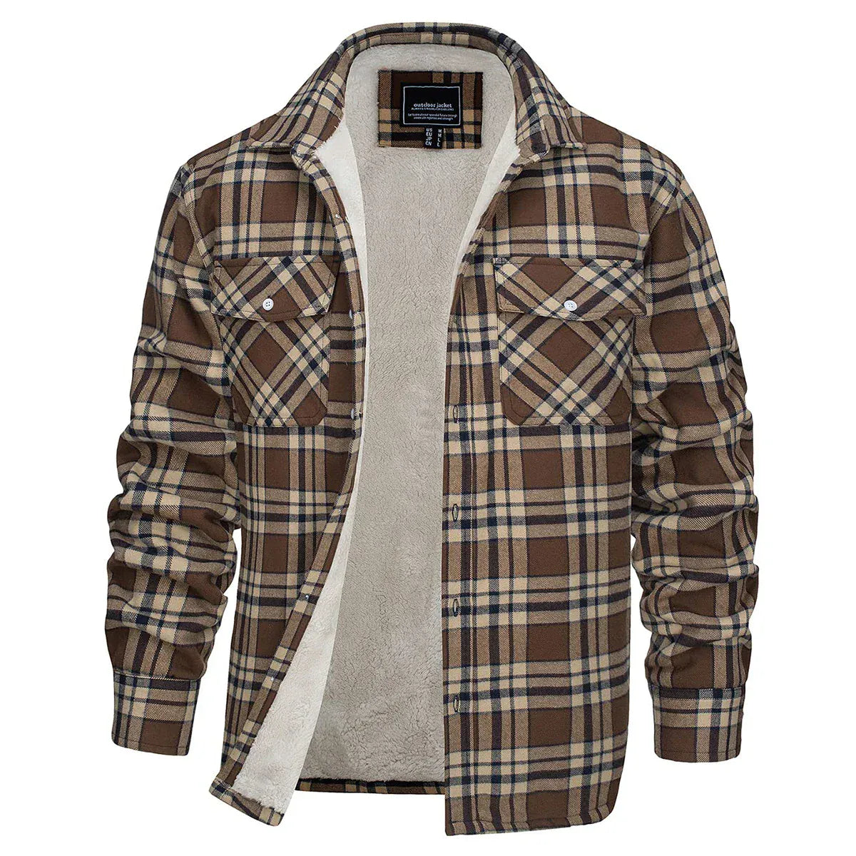 Flanellskjorta jacka herr Brun / CN XL (US L)