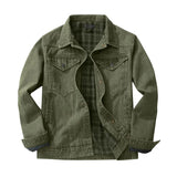 Fodrad jeansskjorta herr i cowboy-stil
