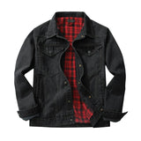 Fodrad jeansskjorta herr i cowboy-stil