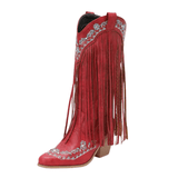 Fransboots med Broderi i Westernstil