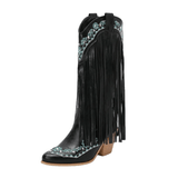 Fransboots med Broderi i Westernstil