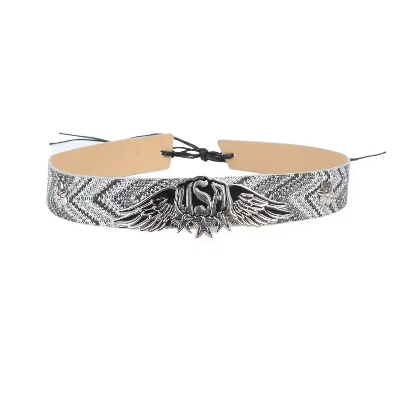 Grått USA cowboyhattband