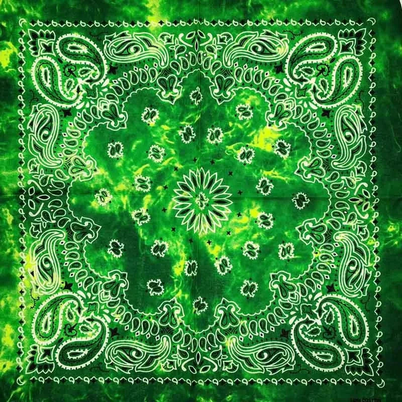 Grön Tie-Dye Bandana