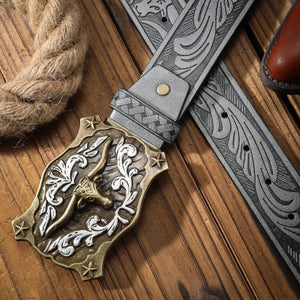 Herr­ cowboybälte longhornspänne