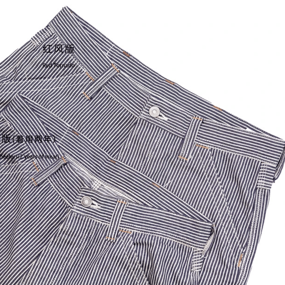 Hickoryrandiga jeans herr