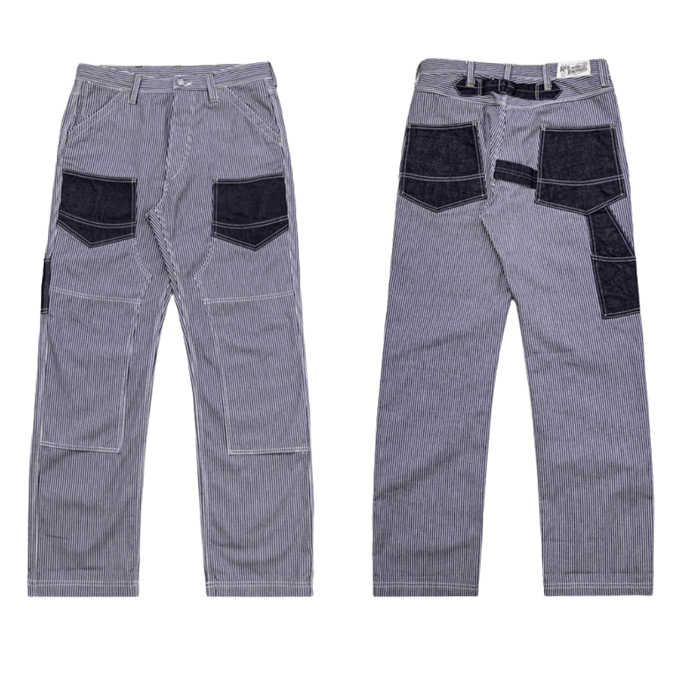 Hickoryrandiga jeans herr