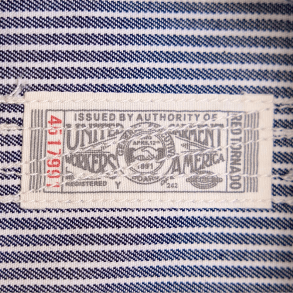 Hickoryrandiga jeans herr