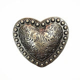 Hjärtformad Concho i Antiksilver Antik silver / 32x29 mm