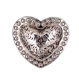 Hjärtformad Concho i Antiksilver Ljus silver / 32x29 mm