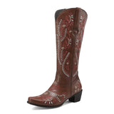 Höga Cowboybots med Rött Broderi