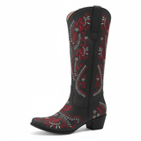 Höga Cowboybots med Rött Broderi
