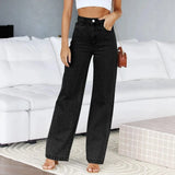 Högmidjade jeans svarta