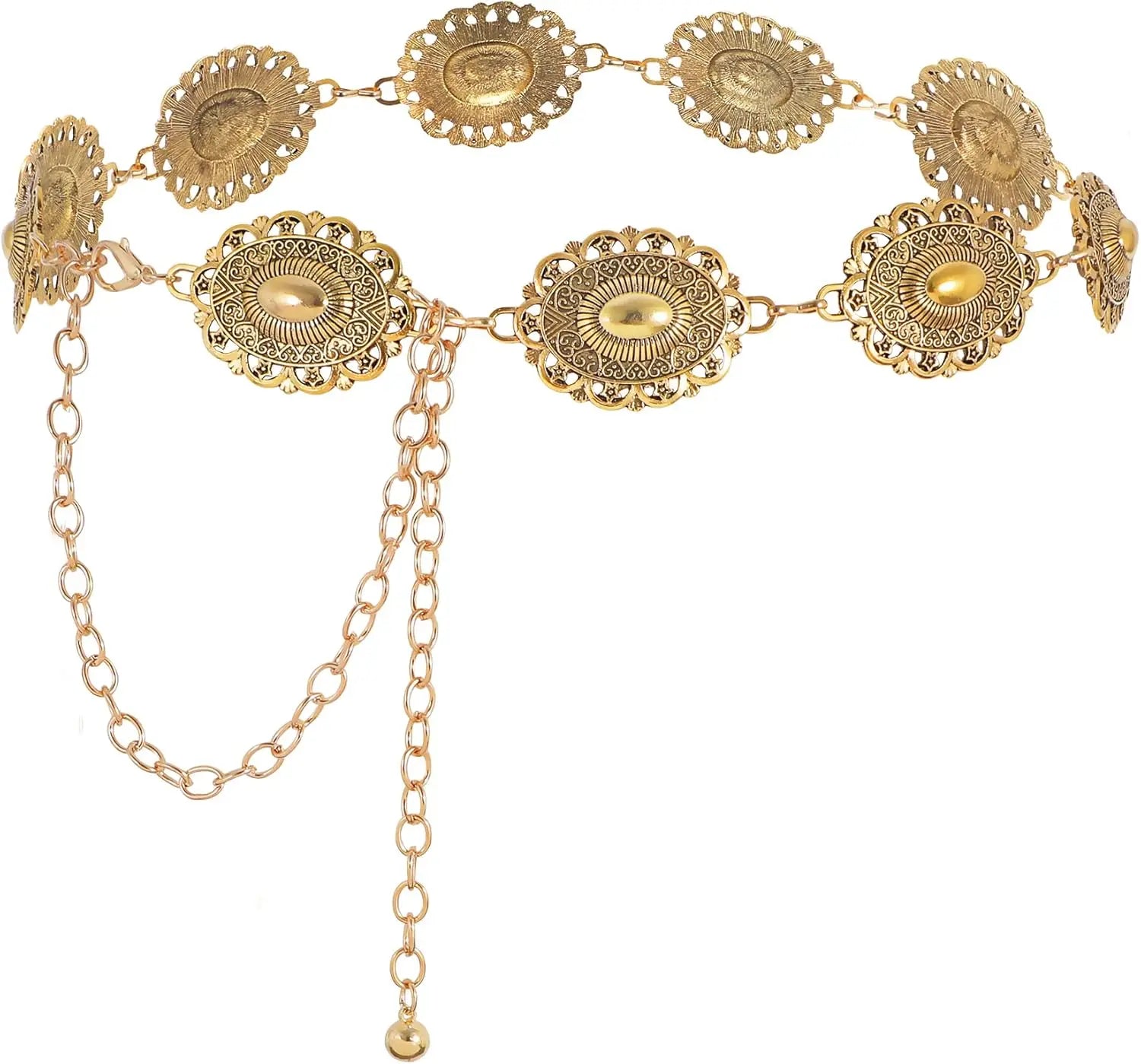 Kedjebälte i cowgirlstil metallconchos