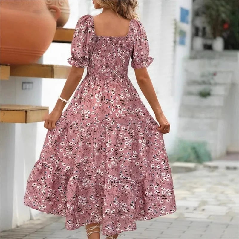 Klänning med rosa blommor