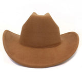 Klassisk cowboyhatt filt Mörk kamel / 56-58cm