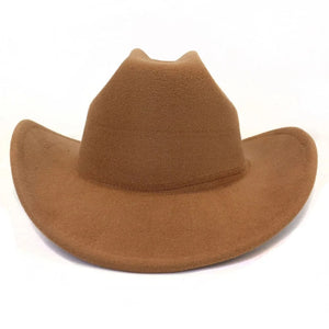 Klassisk cowboyhatt filt Mörk kamel / 56-58cm