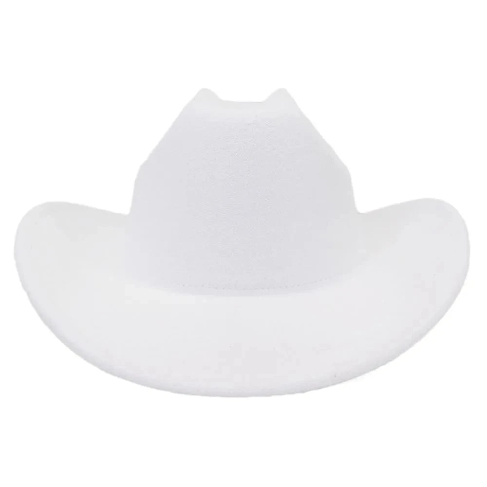 Klassisk cowboyhatt filt Vit / 56-58cm