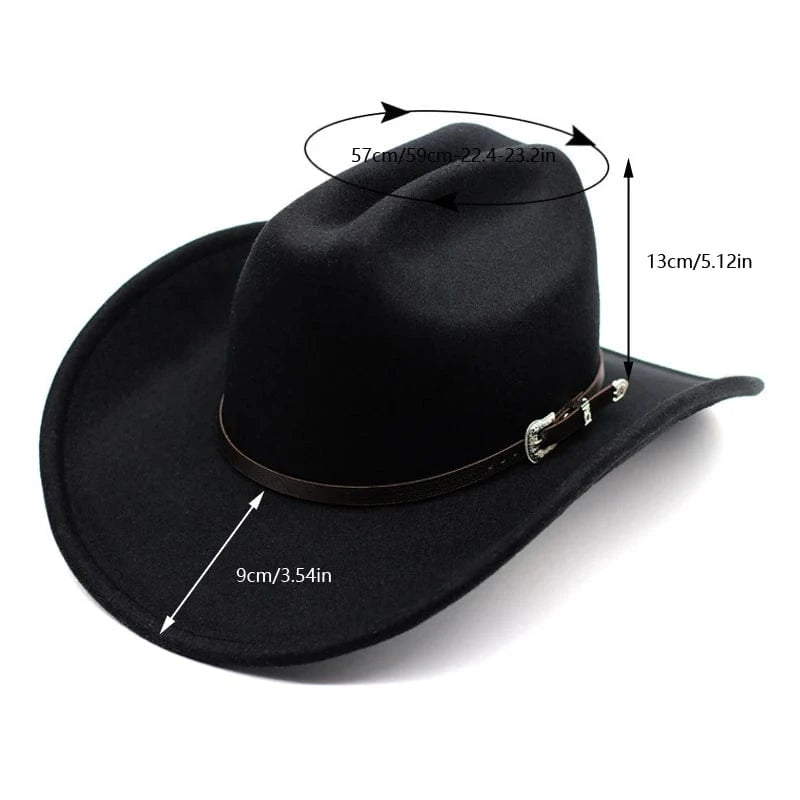 Klassisk Cowboyhatt Läderband