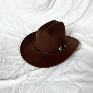 Klassisk Cowboyhatt Läderband Brun / 57-59cm