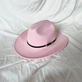 Klassisk Cowboyhatt Läderband Rosa / 57-59cm