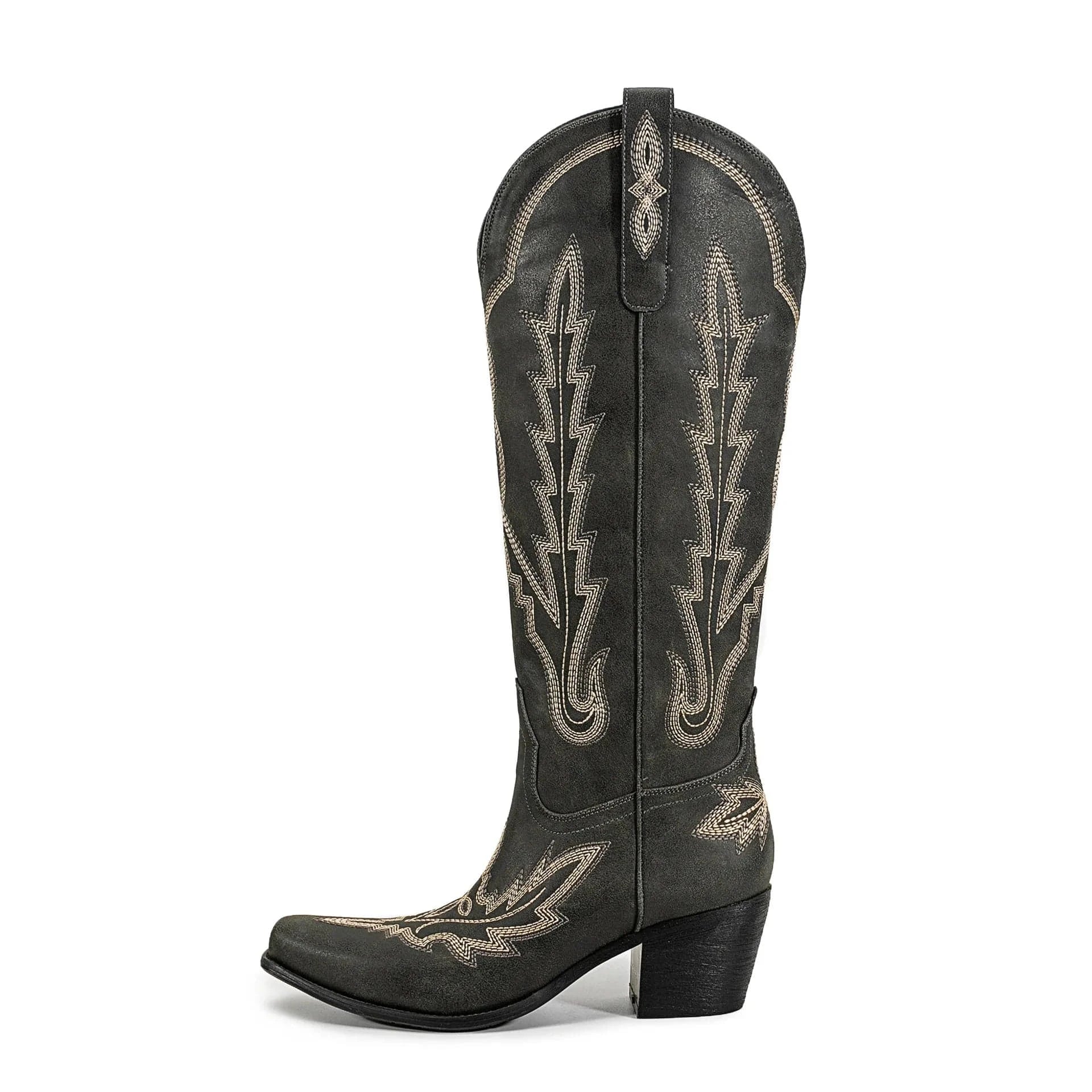 Klassiska Cowboyboots i Svart Mocka