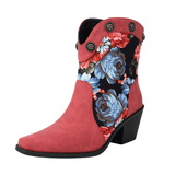 Korta Cowboyboots med Blommor
