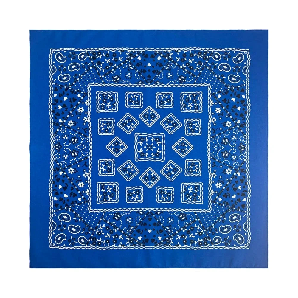 Kungsblå Bandana med Lapptäckesmönster