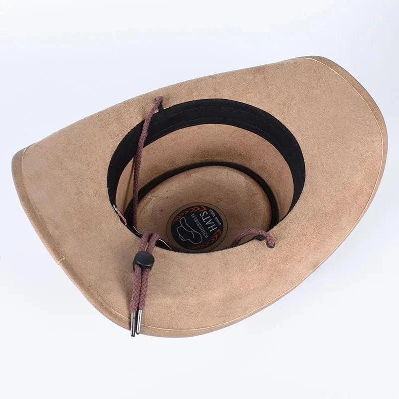 Läder Cowboyhatt med Metallnitar
