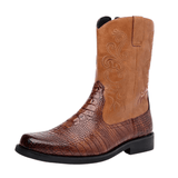 Låga Cowboy Boots Herr i Alligatormönster med Dragkedja