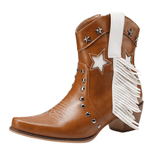 Låga Cowboyboots med Fransar och Stjärnor