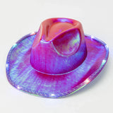 LED Cowboyhatt Fuchsia / One Size