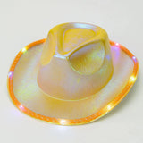 LED Cowboyhatt Gul / One Size