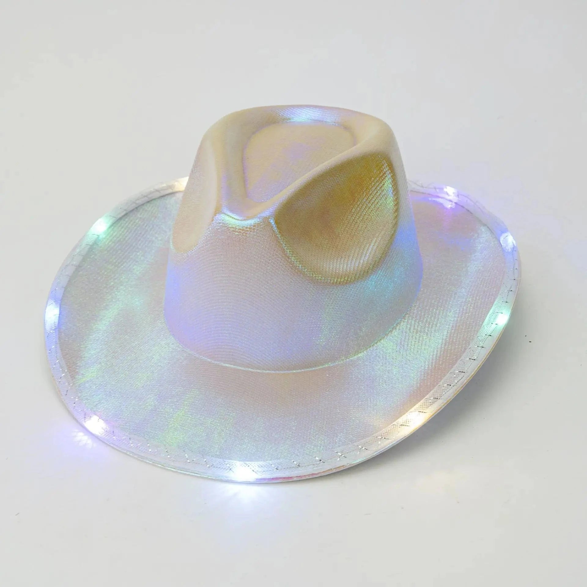 LED Cowboyhatt Vit / One Size