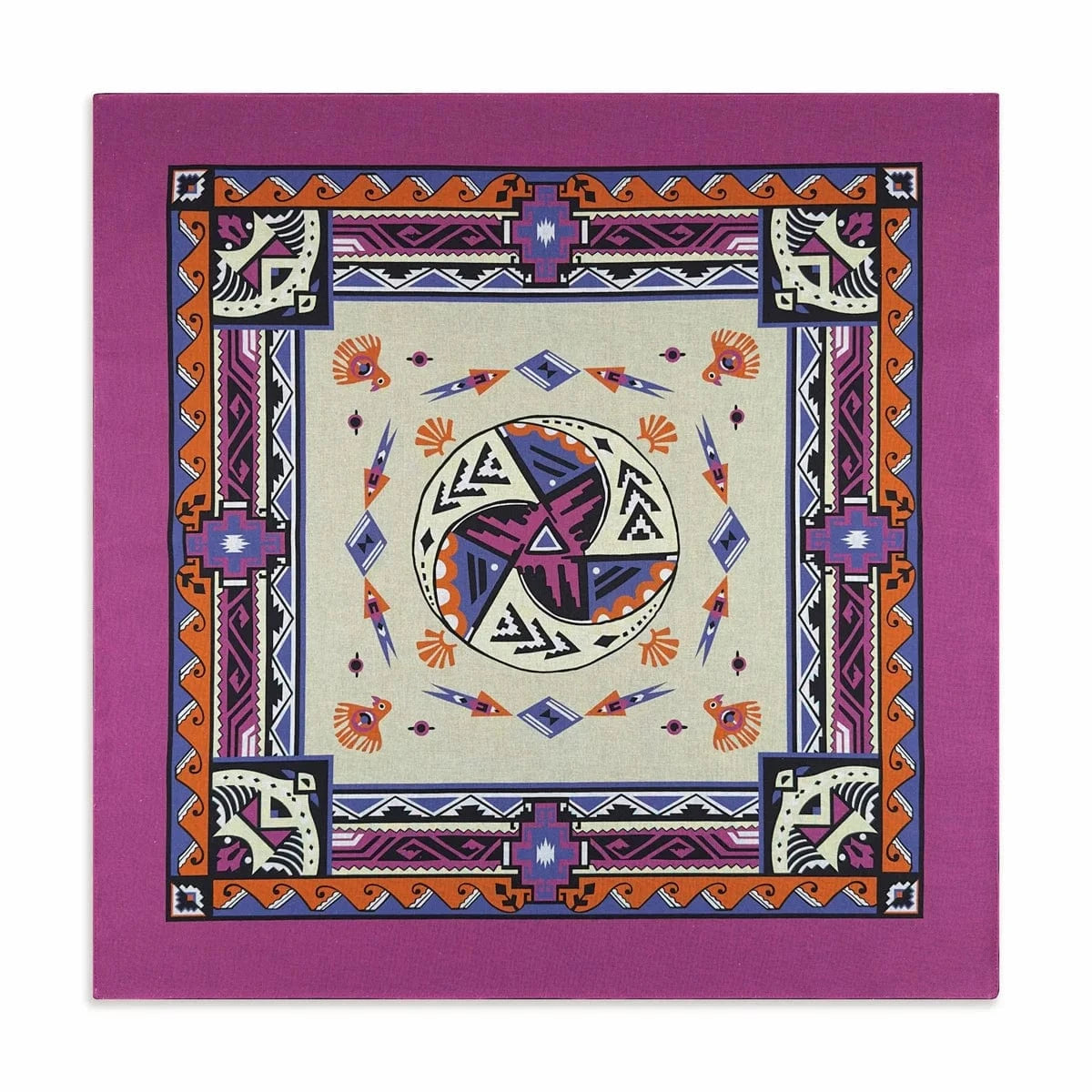 Lila Bandana med Aztek-inspirerat Mönster