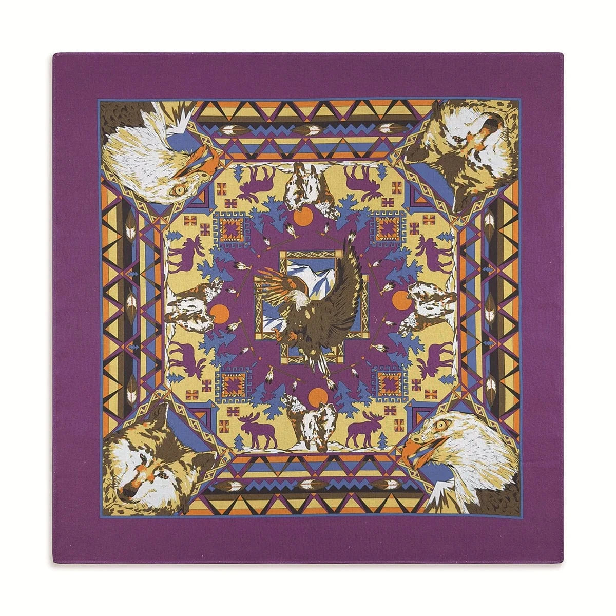 Lila Bandana med Varg och Örn Motiv