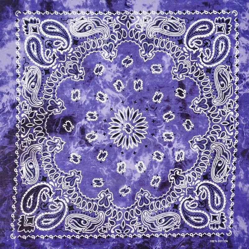 Lila Tie-Dye Paisley Bandana