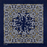 Marinblå Bandana med Blommig Paisley-mönster