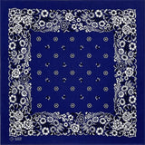 Marinblå Bandana med Vitt Blomstermönster
