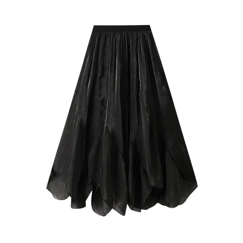 Midikjol med asymmetrisk drapering
