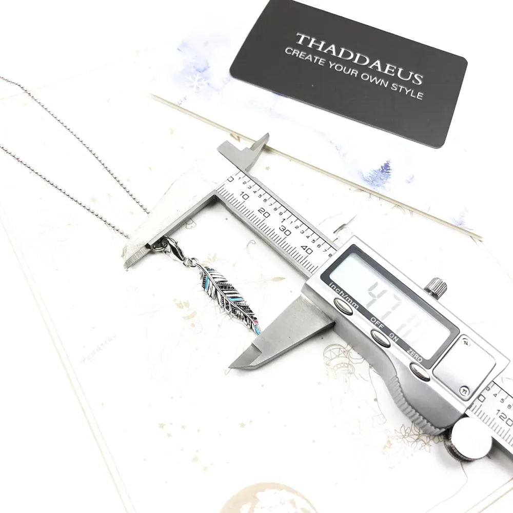 Necklace Ethnic Feather Summer Brand New Eye-Catching Fine Jewelry Europe 925 Sterling Silver Bohemia Gift For Women 45cm