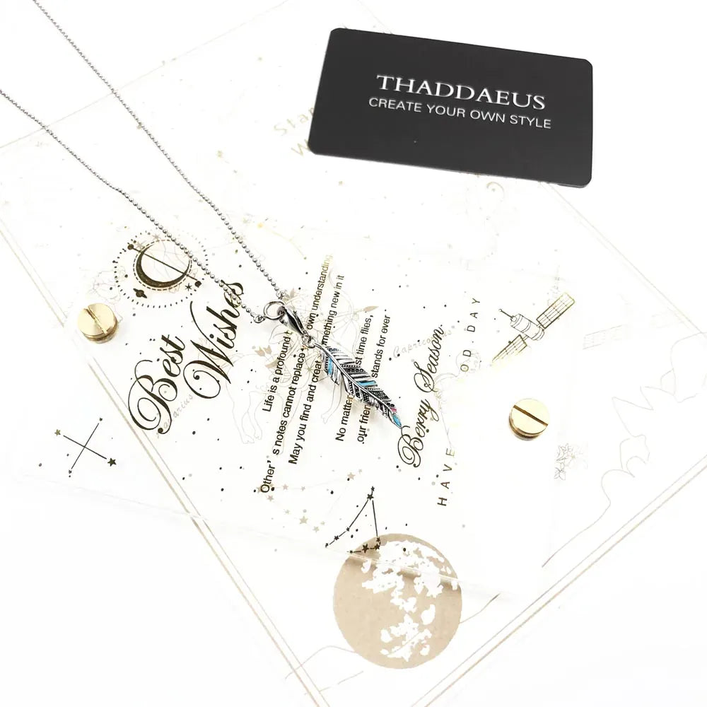 Necklace Ethnic Feather Summer Brand New Eye-Catching Fine Jewelry Europe 925 Sterling Silver Bohemia Gift For Women 45cm
