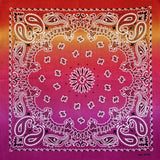 Ombré Paisley Bandana - Röd/Orange/Rosa