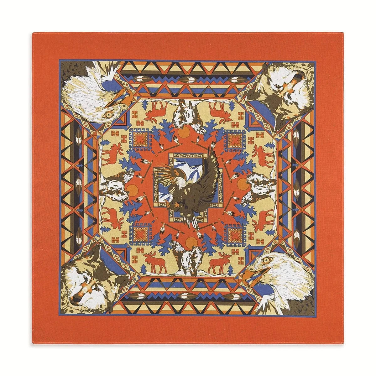 Orange Bandana med Varg och Örn Motiv