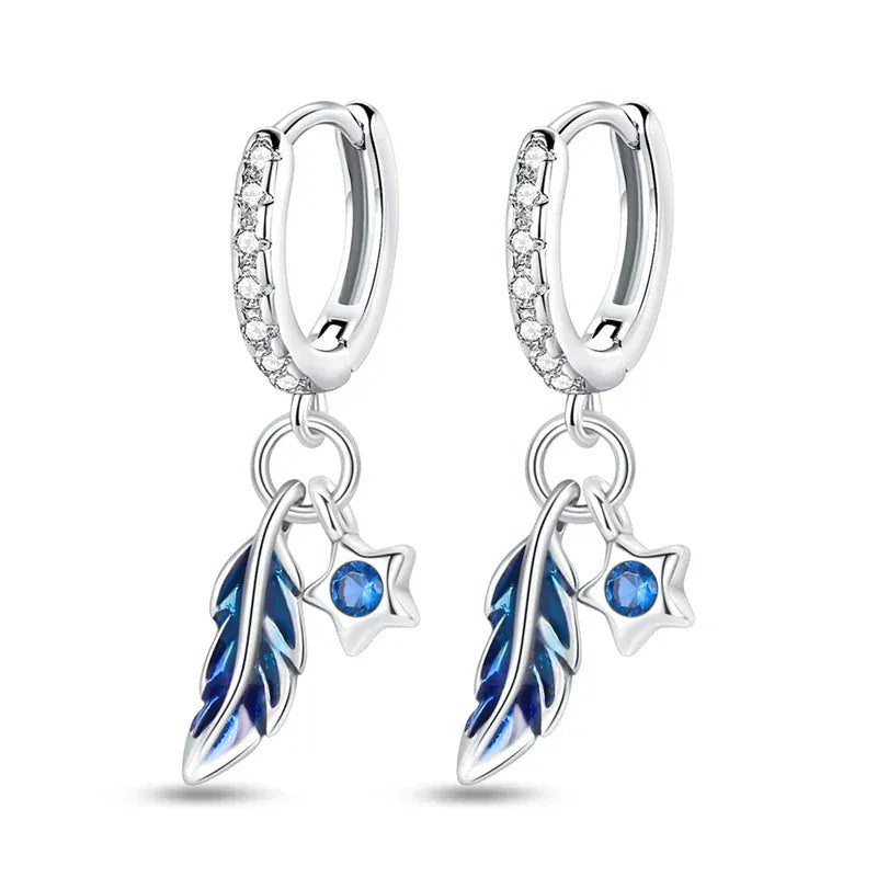 Orstarry 925 Sterling Silver Sparkling Wings Earrings Original Jewelry Drop Earrings Women Jewelry Party Trendy Anniversary Gift PAE112