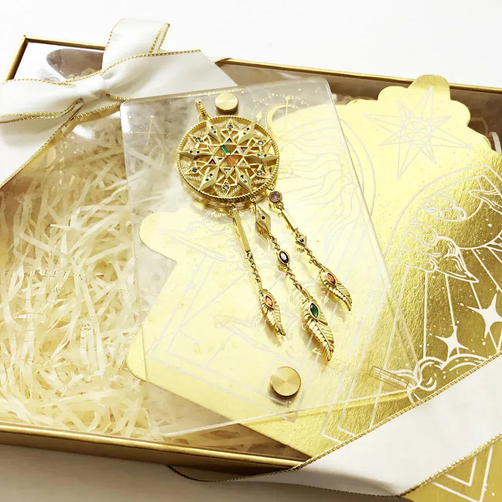 Pendant Large Lucky Dreamcatcher,Summer Brand New Fine Jewelry Europe Golden S925 Sterling Silver Gift For Women