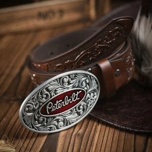 Peterbilt cowboybälte med ovalt metallspänne